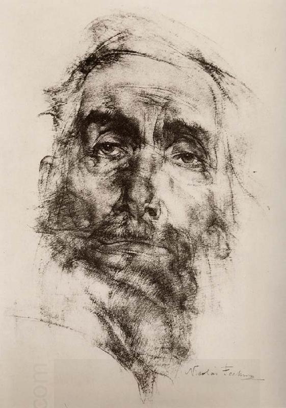 Nikolay Fechin Head portrait of old man oil painting picture
